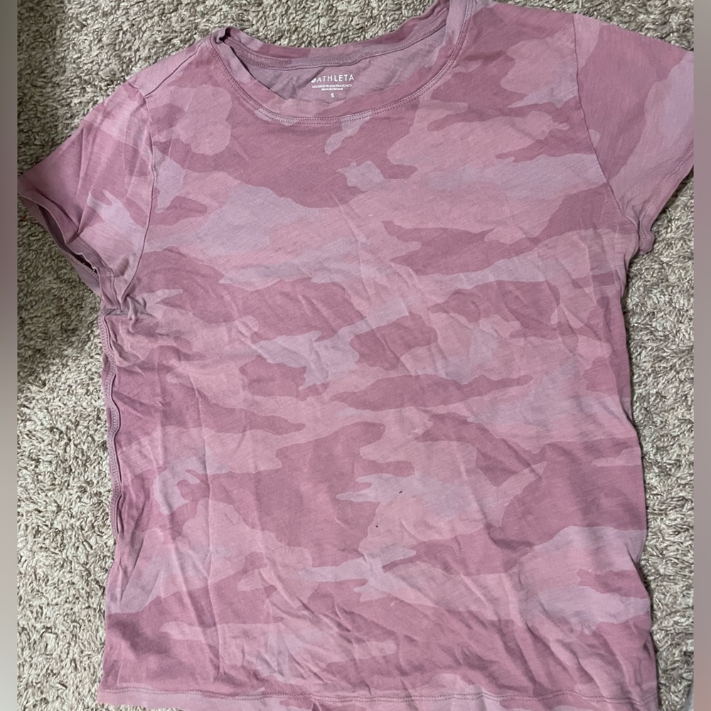 Purple Camo Athleta Workout Tee
